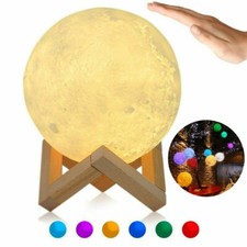 LAMPADA FORMA LUNA, 3D, LUCE LUNARE,RGB ,NOTTE BUIO,TOUCH SENSORE COMODINO,BIG