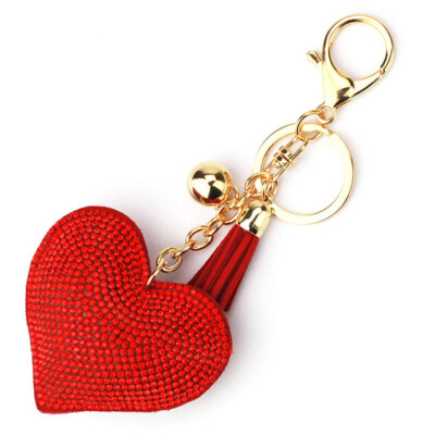 Portachiavi con cuore di strass Bling brillante portachiavi in cristallo pieno accessori per gioielli ciondolo per borsa ornamento da appendere per auto regalo speciale  36