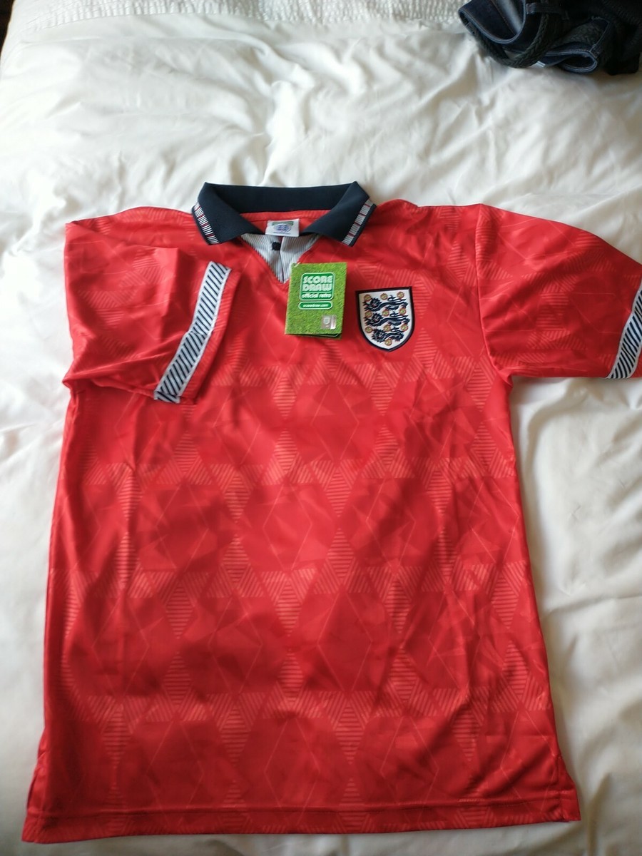 Score Draw Retro England World Cup 1990 Away Shirt Size XL