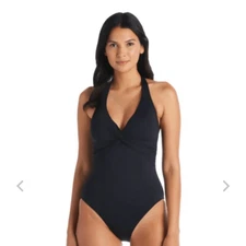 Bleu Rod Beattie "Let's Get Twisted" plunge 1 piece  swimsuit size 6 & 12 NWT