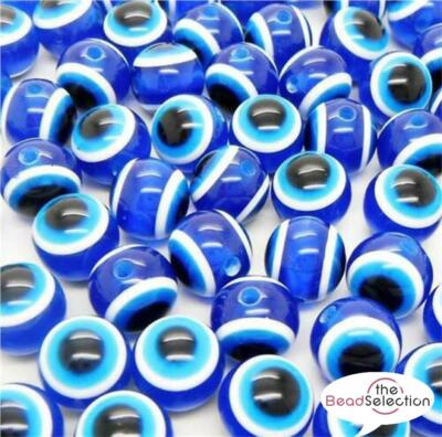 100 BLAU BÖSE AUGE 4 mm ACRYLHARZ PERLEN TOP QUALITÄT ACR217