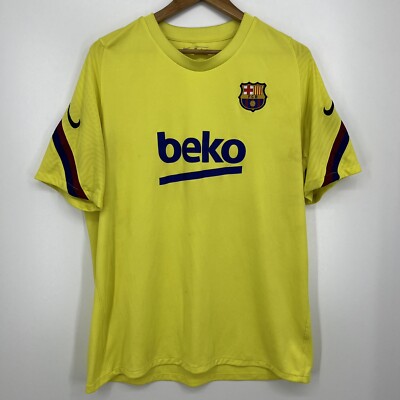 Nike Soccer Jersey Men's XL Yellow FCB Futbol Club Barcelona 2019
