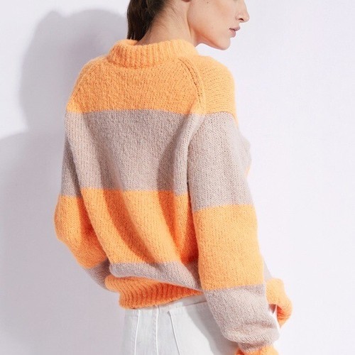 TIBI Colette Alpaca Striped Cardigan 