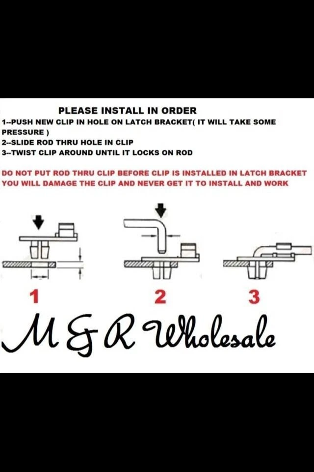 DODGE CHRYSLER CHEVY OLDS JEEP & MORE DOOR HANDLE / ACTUATOR ROD LATCH CLIP - Image 4 of 4