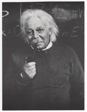 Larry Gelman Signed 7 x 9 Photo as Einstein / Autographed Actor