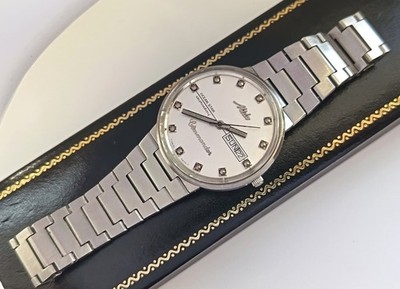 25 JEWELS SWISS MADE MIDO DAY DATE COMMANDER VINTAGE UHR