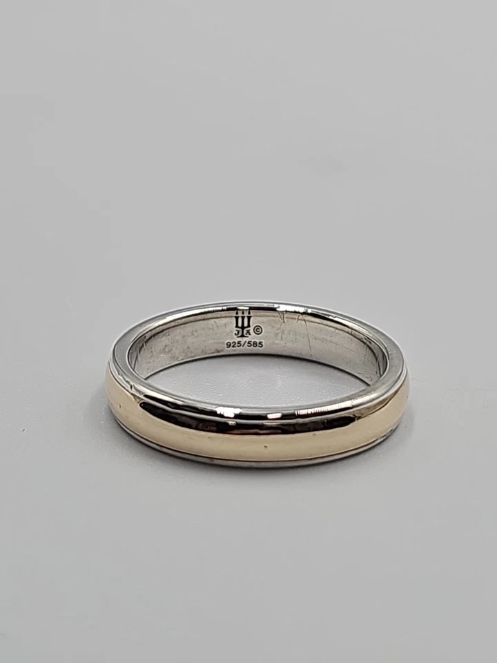Anillo James Avery RETIRADO 14K/925 Dos Tonos Banda Anillo Talla 10