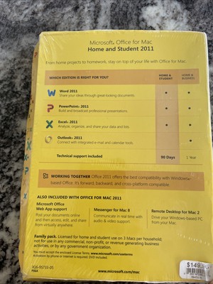 Microsoft Office for Mac Home and Student 2011 (3 Computer/s) for