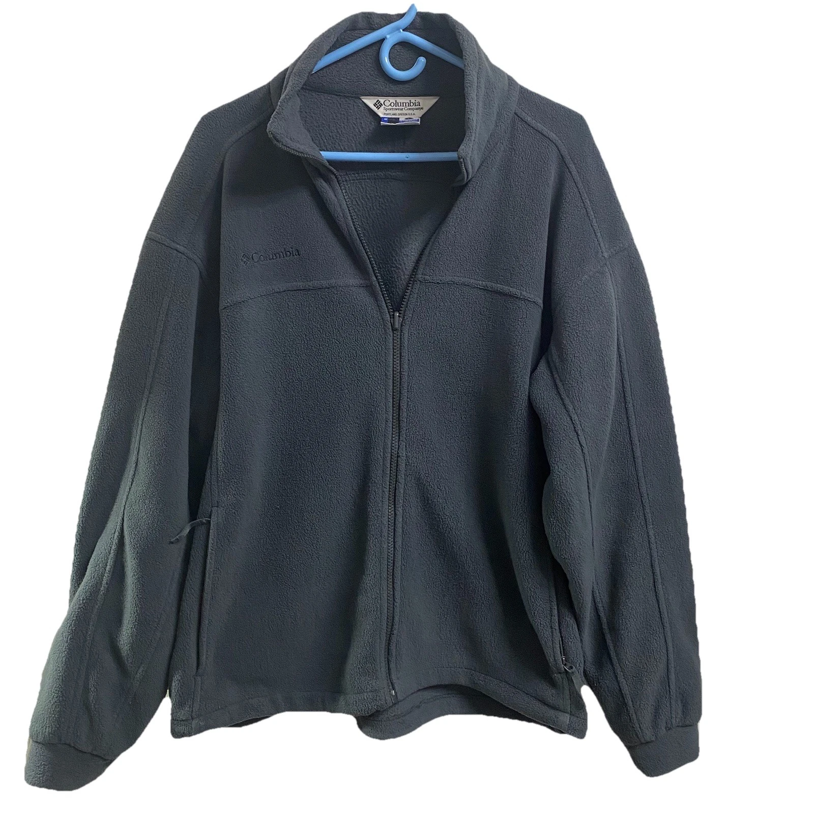 Columbia Men’s Dark Gray Full Zip Fleece Jacket Full-Zip Pullover Coat Sz.L