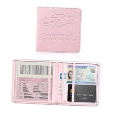 Car Registration and Insurance Holder, Auto Card Document S-5.2 5.1" Pink