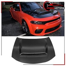 Fits 15-23 Dodge Charger Demon Style Front Hood Panel Cover Unpainted - Aluminum