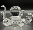 Steuben Crystal Glass Octopus Sculpture 10” Signed Heavy Art Glass 3.5 lb