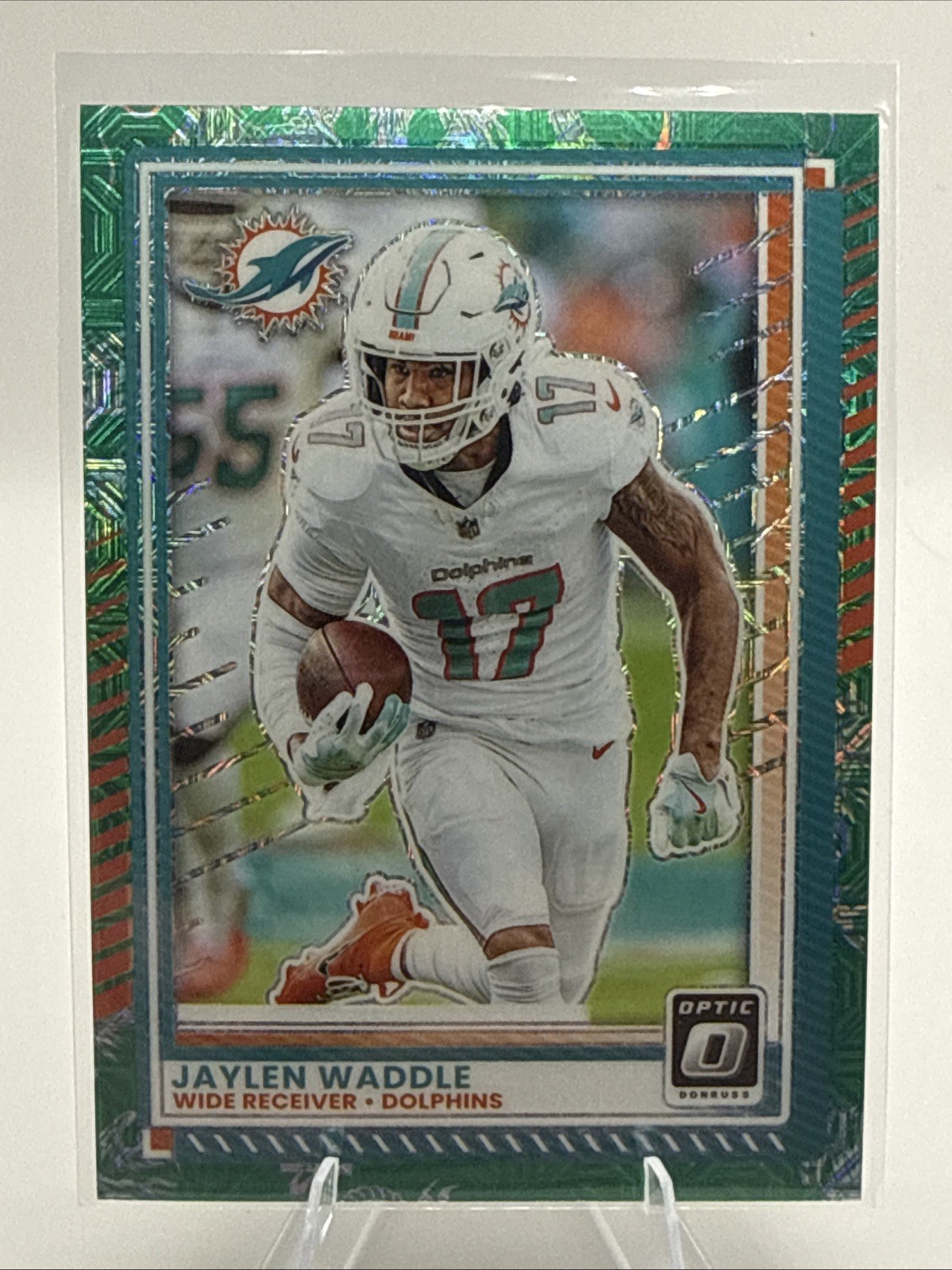 2025 Panini Optic Jaylen Waddle Dragon scale Prizm /24