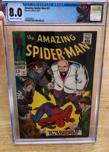 AMAZING SPIDER-MAN #51 CGC 8.0~1ST KINGPIN COVER~1ST JOE ROBERSON~FOSWELL LIVES!