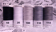 1 black 1 white 3 gray GUTERMANN 100 polyester sew-all thread 274 yard spools