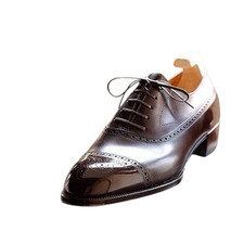 Handmade Brown Oxford Lace Up Real Leather Cap Toe Office Dress Shoes For Men