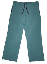 Carhartt Force Scrub Pants Women LG Petite Green Elastic Drawstring Stretch READ