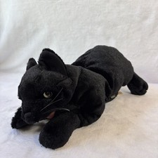 Black Cat Full Body Folkmanis Realistic Movable Mouth Hand Puppet Plush 13"