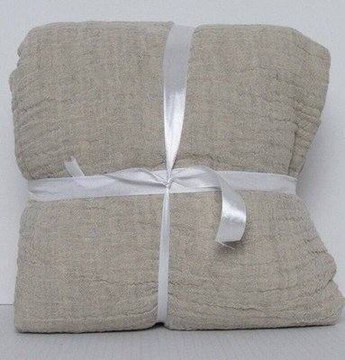 Pottery Barn Cloud Duvet Cover F/Q 92'' Wide X 88'' Long Flax Color NWT