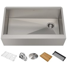 New Kraus KWF410-33 Kore 32-7-8 Farmhouse Single Basin Stainless Steel Kitchen S