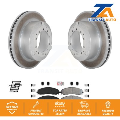 Rear Coated Disc Brake Rotor And Semi-Metallic Pad Kit For Ford F-350 Super Duty