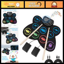 9-Pad Electronic Drum Set with Headphone Jack, Built-in Speaker  Pedals - Perfe
