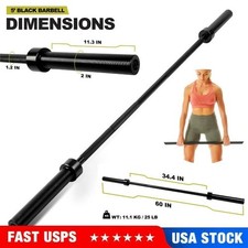 5 ft Barbell Bar, 24.4 lb Olympic Weightlifting bar,800-Pound Weight Lifting Bar