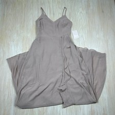 NWT Birdy Grey Taupe Theresa Chiffon Formal Bridesmaid Evening Gown Dress XS