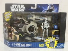 Star Wars Clone Wars Y Wing Scout Bomber W  Clone Trooper Pilot Rare