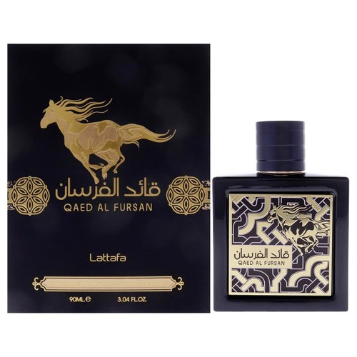 Lattafa Qaed Al Fursan for Men Eau de Parfum Spray, 3.04 Fl Oz (Pack of 1)