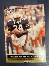 Pro Set 1991 Heisman Hero Bo Jackson #42 Auburn Raiders NCAA NFL Football Card