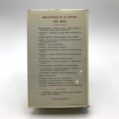 ルソー Rousseau プレイヤッド版　Oeuvres Completes 2 Oeuvres Complètes de Jean-Jacques Rousseau Tome 2 Hardcover Poetry