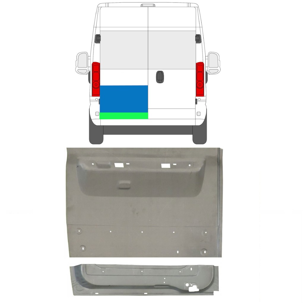 Rear door repair panel for Opel Movano 2021-2026 / Left