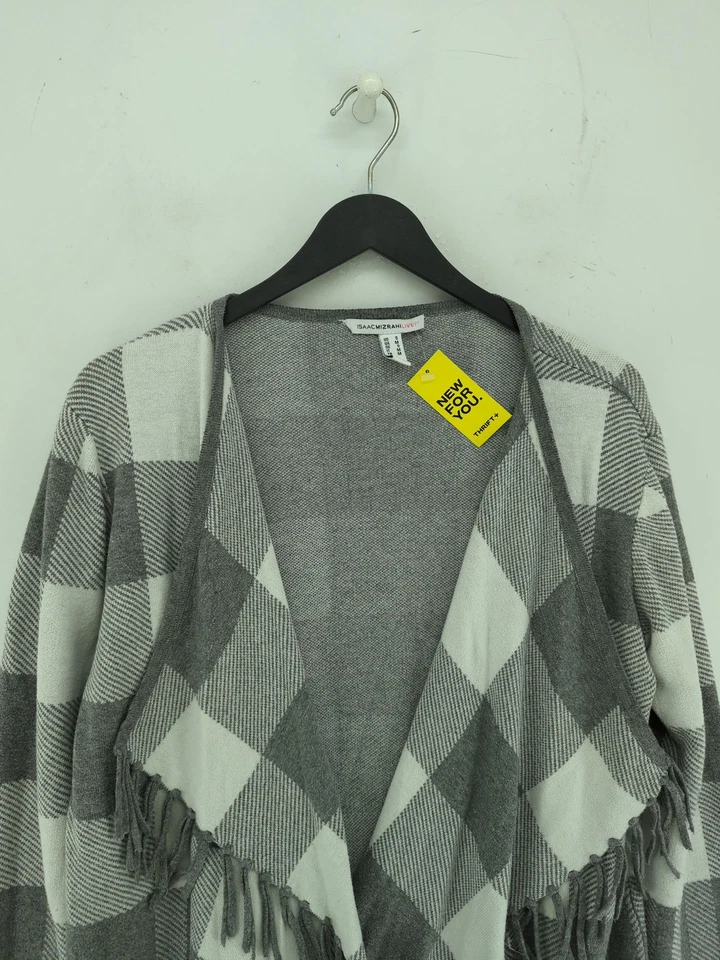 Cárdigan para mujer Isaac Mizrahi M gris algodón con nailon, rayón, viscosa Foto 3 de 4