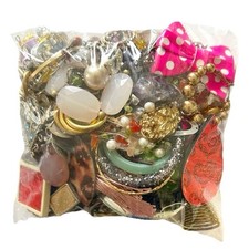 Jewelry Crafting Lot Rhinestones Pearls Beads Bow Earrings Repair Art DIY Fun