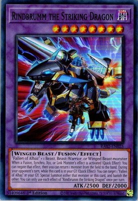 Rindbrumm the Striking Dragon Super Rare  RA02-EN025 NM