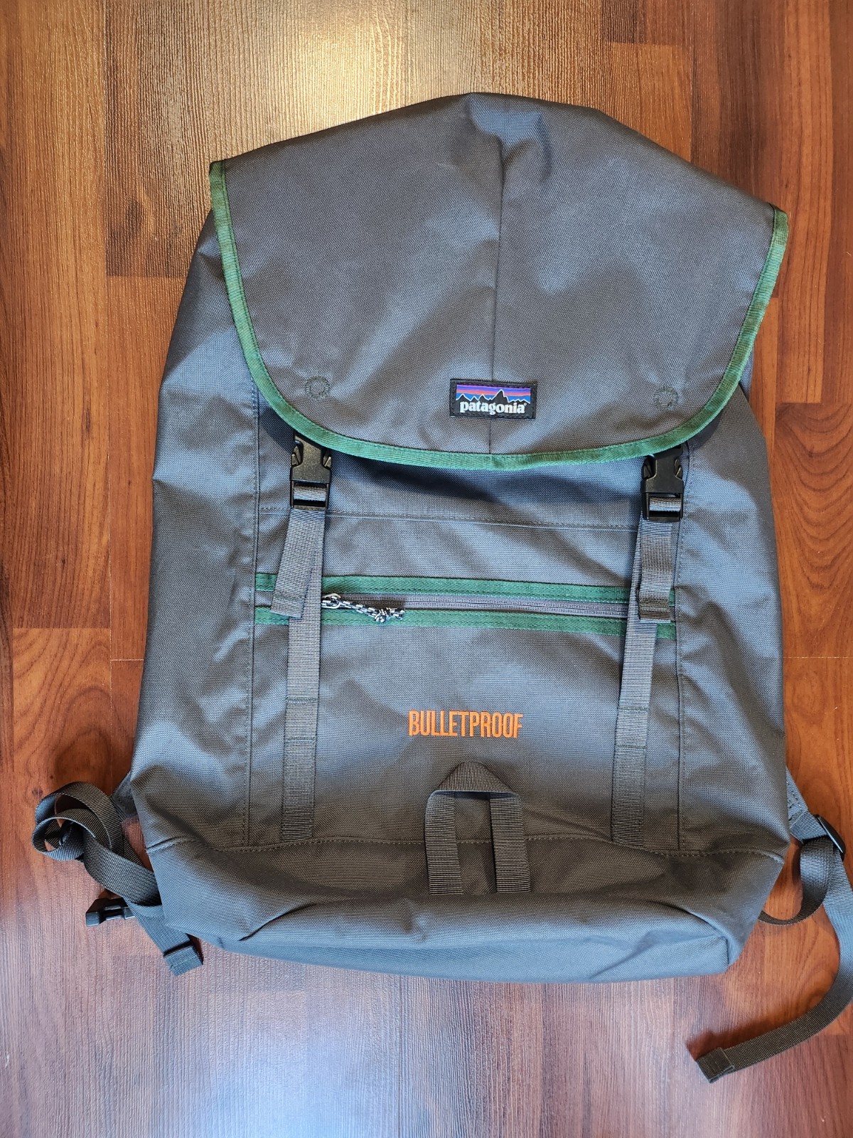 *embroidered "bulletproof"-grey