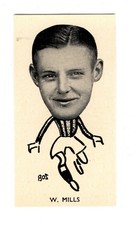  Scottish Footballers Soccer Cigarette Card 1938 #19 Willie Mills Aberdeen