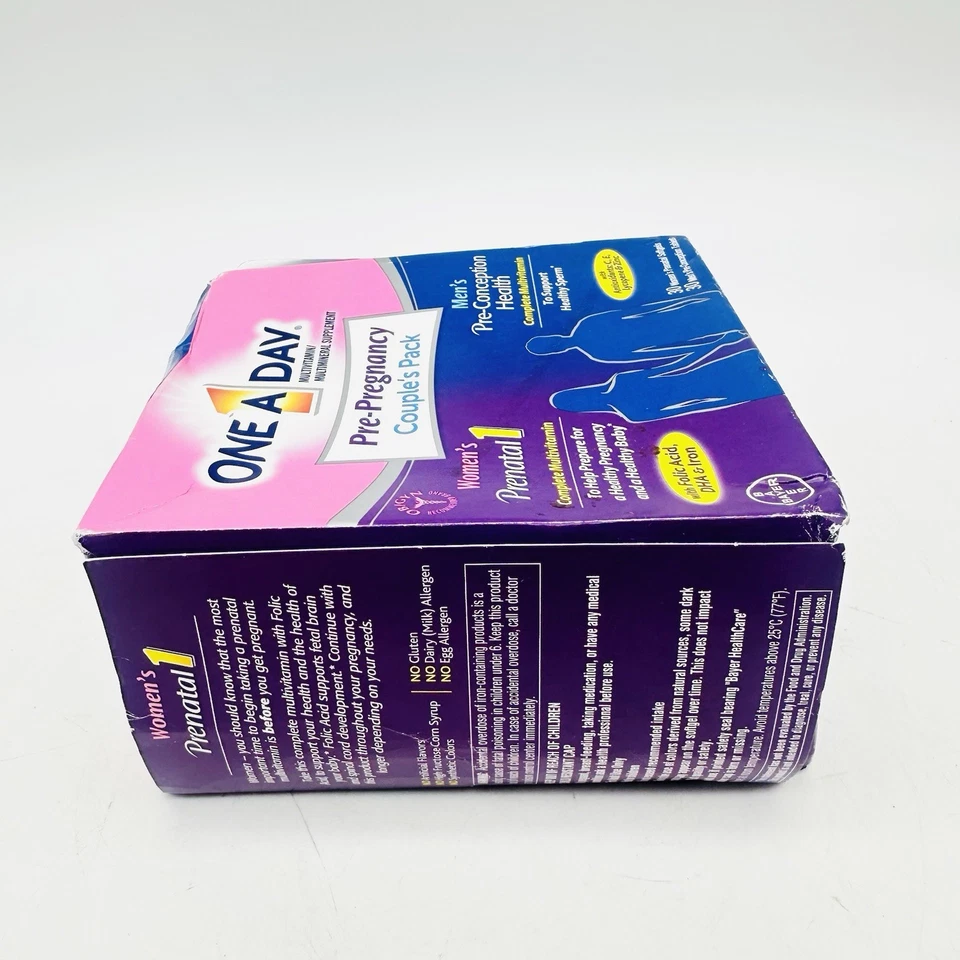 Multivitamínico preembarazo One A Day para hombres y mujeres incluyendo vitaminas 30+30 quilates Foto 3 de 4
