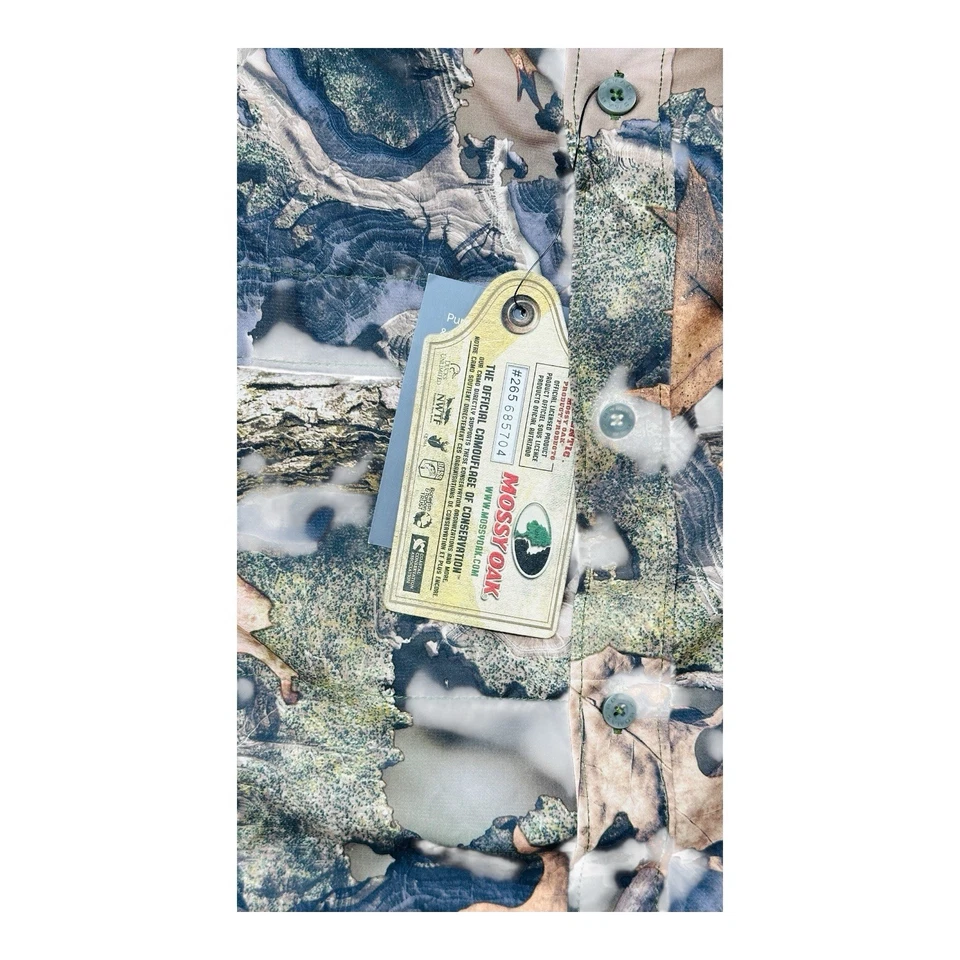 Nomad Mossy Oak Droptine Short Sleeve Stretch-Lite Mens L Camo Shirt Outdoors - Image 3 of 4