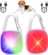 Dog Collar Light, 2 Pack Rechargeable Dog Light Clip On, 80LM Brightness 4 Co...