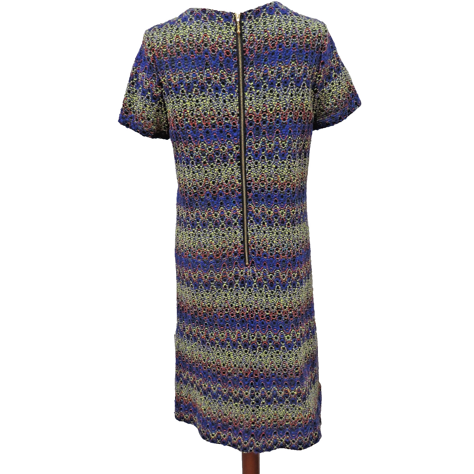 Kate Spade New Dress 8 M Wool Yarn Sheath Shift A-Line Midi Chevron Whimsigoth thumbnail 2