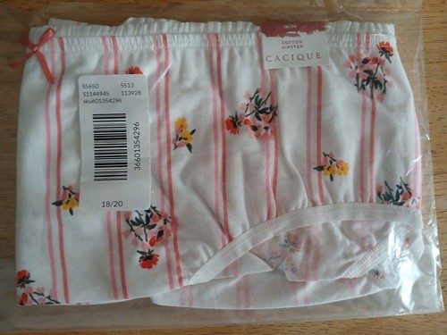Lane Bryant 18/20 Set 2 Cotton Hipster Panties Wh Multi/Pale Purple Floral NEW - Picture 4 of 5