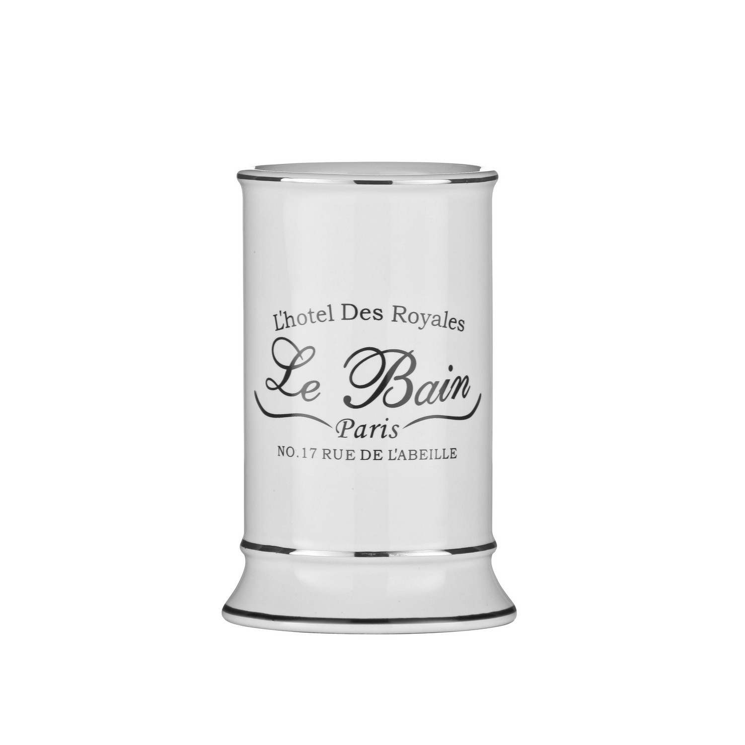 Le Bain White Ceramic Free Standing Toothbrush Toothpaste Tumbler Rack Organiser