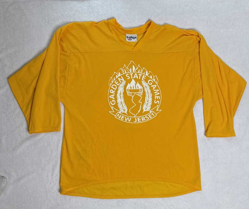 Bakka 1000 Yellow USA Hockey Inline Jersey Garden State Games Vintage Size Large
