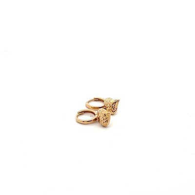 18 Karat Gold Ohrringe Creolen Hänger Herz