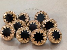 &hearts;Nr.68-Vintage Glaskn&ouml;pfe 10 St&uuml;ck vergoldet 13 mm Neugablonz &hearts;