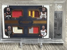 2017 Panini QUAD MATERIALS LeBron James Giannis Lillard Harden BGS 9  / 25 !!