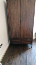 Detroit 2 door wardrobe, Oakland furniture, solid hardwood and metal, dark brow