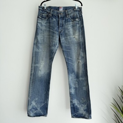 パンツ 00's Prps JAPAN Jeans Mens P35P01K 38 PRPS Jeans Mens 33x35 Distressed Barracuda Fade Whisker Button Fly